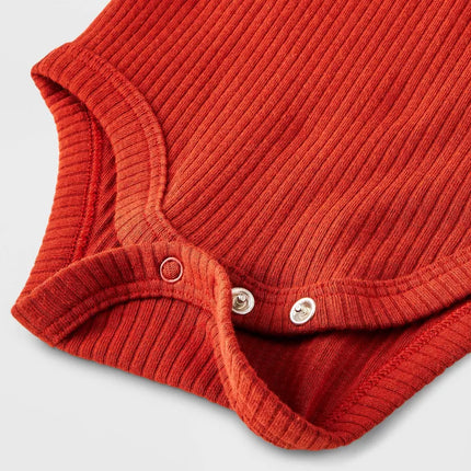 Baby Long Sleeve Henley Bodysuit - Cat & Jack™, Rust, New- 3M, 18M