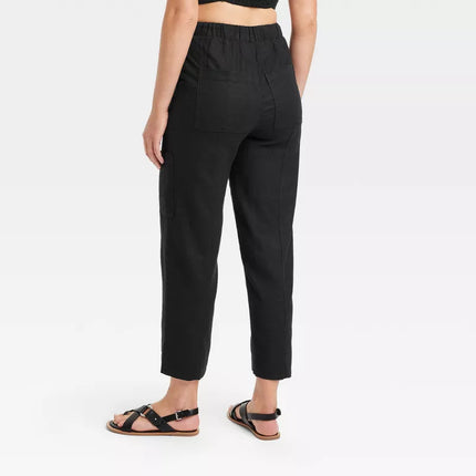 Women's High-Rise Pull-On Tapered Pants - Universal Thread™, New - Black, Size S