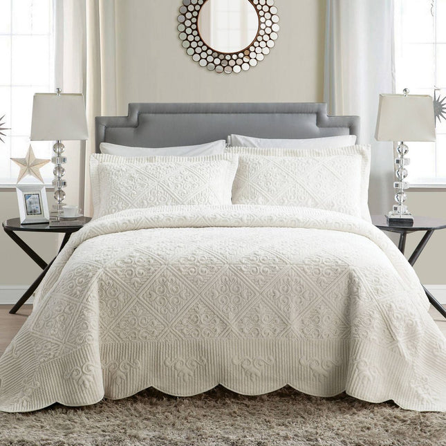 VCNY 3pc Westland Quilted Plush Bedspread Set - Open Box