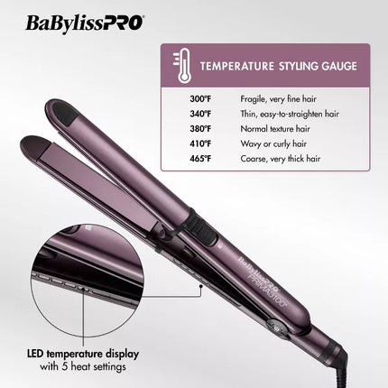 BaBylissPRO Nano Titanium Limited Edition Prima3100 Flat Iron - Purple, 1" (New)