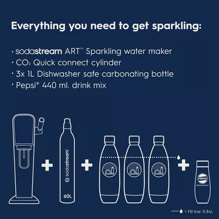 SodaStream Art Sparkling Water Maker with CO2 and Carbonating Bottle (Open Box)