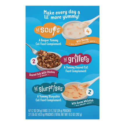 Purina Friskies All Star Faves Lickable Chicken and Shrimp Flavor Topper Variety Pack Wet Cat Food - 10.3oz EXP. 09/2026