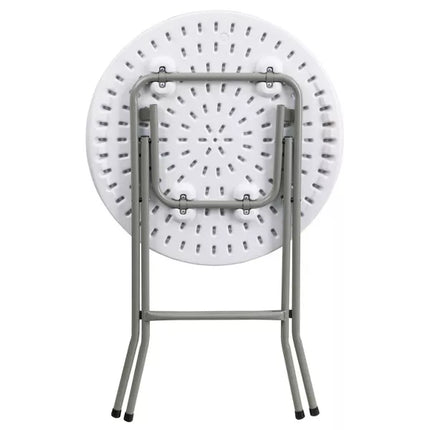 Flash Furniture 2-Foot Round Granite White Plastic Folding Table (New)