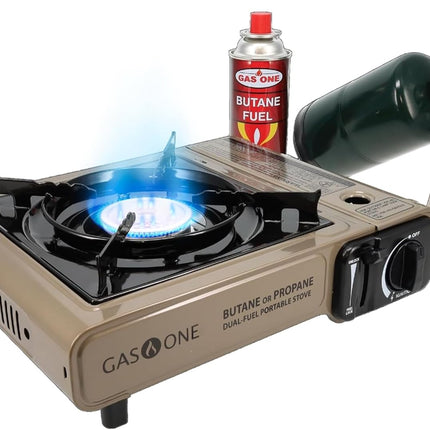 Gas One GS-3400P Dual Fuel Portable Camping Stove with Carrying Case - New