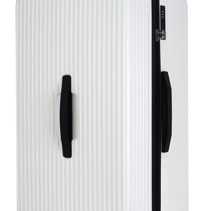 GinzaTravel Trunk Luggage, 26-Inch Spinner Wheels, Lightweight PC Material with TSA Lock, White - New