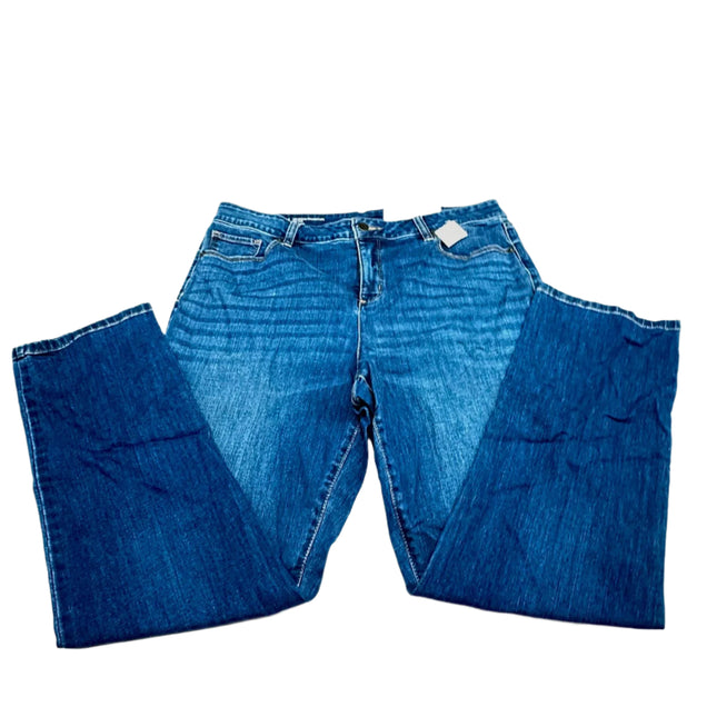 Girlfriend Straight Leg Mid-Rise Jeans - Size 14 New