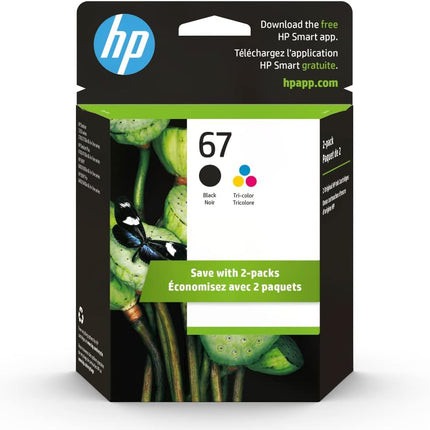 HP 67 2-Pack Black/Tri-color Original Ink Cartridges – 3YP29AN#140 – New