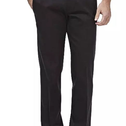 Haggar Men's Premium No Iron Straight Fit Flex Waistband, Black, Size 36W x 32L, New
