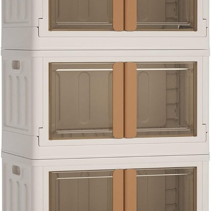 Haixin Plastic Storage Bins with Clear Door & Lid 100Qt (3-Pack) - Open Box
