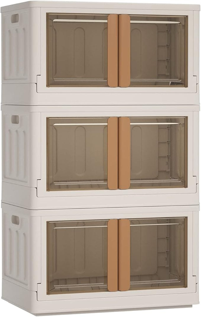 Haixin Plastic Storage Bins with Clear Door & Lid 100Qt (3-Pack) - Open Box
