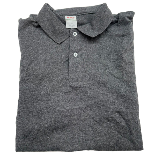 Hanes EcoSmart Men's Polo Shirt - New, Size Large (L), Gray

