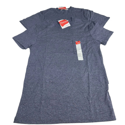 Hanes Men's Pocket T-Shirt 2-Pack Blue Heather Size S New
