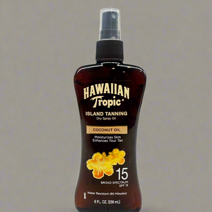 Hawaiian Tropic Island Tanning Dry Spray Oil, Coconut Oil, SPF 15, 8 fl. oz