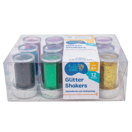 Hello Hobby Multicolor Glitter Shakers, 12-Pack, Boys and Girls, Child, Ages 6+