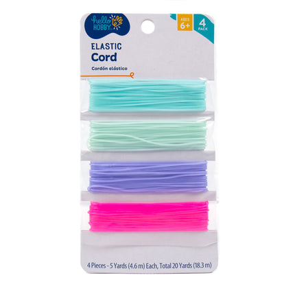 Hello Hobby Multicolor Elastic Cord,8 Pack of 4-Pack, Boys & Girls, Ages 6+ - 32 Total