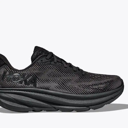 Hoka Men’s Clifton 9 Running Shoes – Black/Black – Size 8.5 – New
