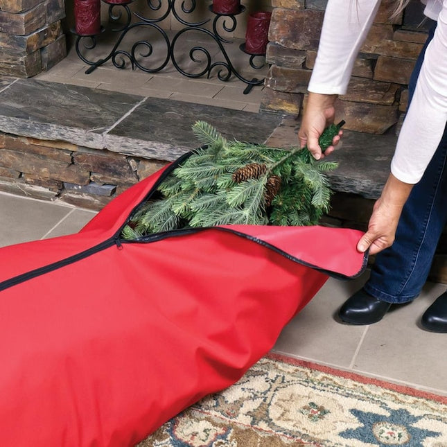 Holiday Living Collapsible Rolling Christmas Tree Storage Bag, Red, Fits 7.1-ft-8-ft Trees, New