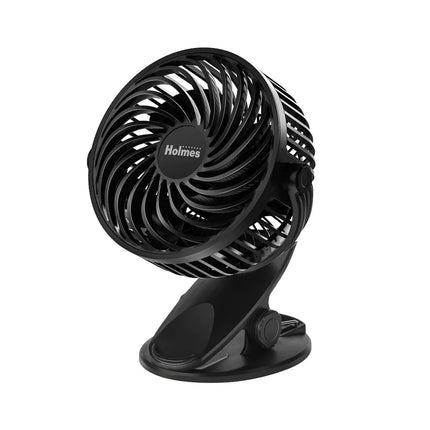 Holmes 4" On-The-Go Portable Clip Rechargeable Battery Fan - 360° Rotation - Black - Open Box
