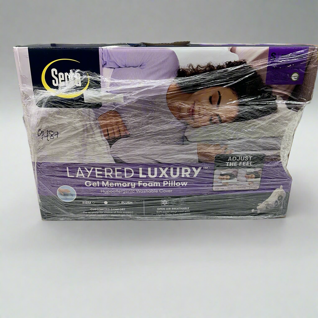 Serta Layered Luxury Gel Memory Foam Pillow, Open Box, Standard Size