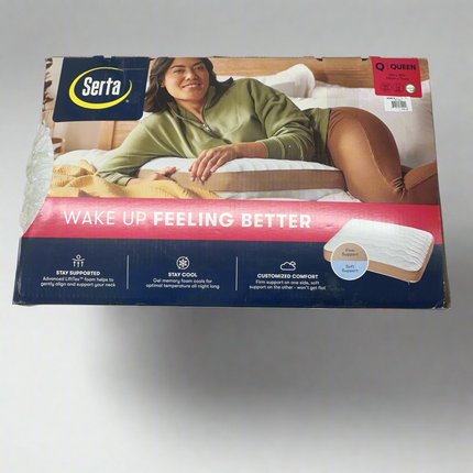 Serta Align & Revive Gel Memory Foam Pillow Open Box  Size Queen