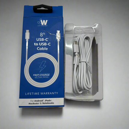 Just Wireless USB-C to USB-C 8ft Cable - Open Box