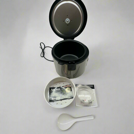 Aroma Rice Cooker 6-Cup Stainless Steel Open Box
