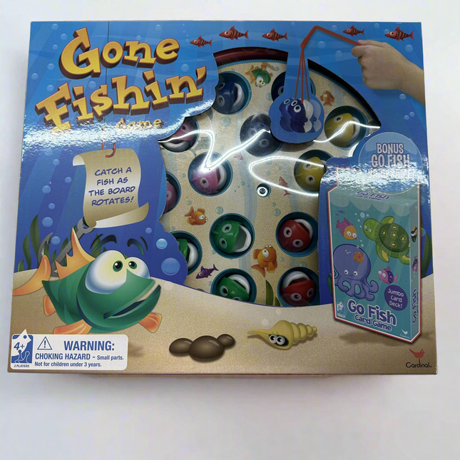 Gone Fishin’ Rotating Magnetic Fishing Game with Bonus Go Fish Cards - New