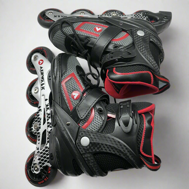 Airwalk Adult Inline Skates - Red, Adjustable Sizes 8,9,8.5,9.5 Used