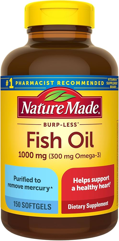 Nature Made Fish Oil Omega 3 1000mg Softgels, 150 Softgels - Exp. 07/2026
