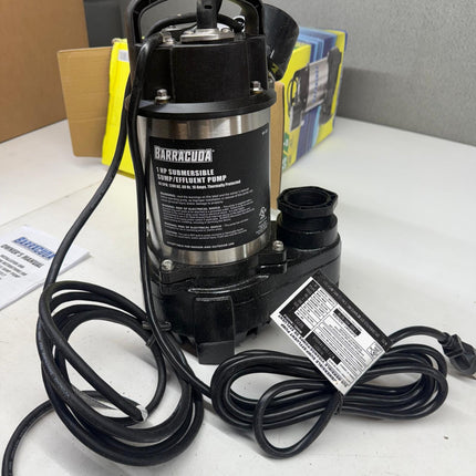 Barracuda 1 HP Cast Iron Sump Pump Side Discharge Vertical Float – Open Box, Broken Leg