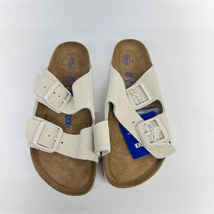 Birkenstock Arizona Suede Leather Sandals Stone Coin Soft Footbed Size 38 – New Without Box