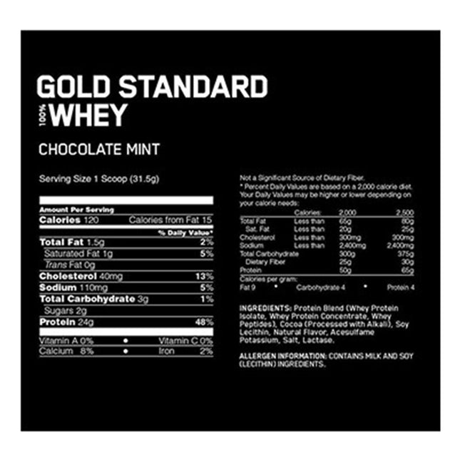 Optimum Nutrition Gold Standard 100% Whey Protein, Chocolate Mint, 5 lbs, 70 Servings, Exp. 12/25/2026