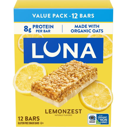 LUNA LemonZest Gluten Free Snack Bar Value Pack (12 count) (12-24-26)