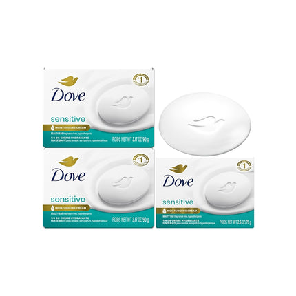 Dove Sensitive Skin Beauty Bars packaged in 8-bar value packs