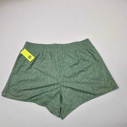 All In Motion 1X Green Zebra Pattern Active Shorts - New, Size 1X