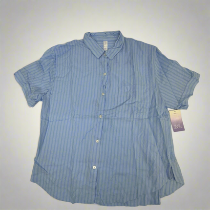 Stars Above Women’s Blue Striped Button-Down Shirt, New