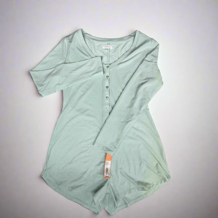 Colsie Women’s Mint Green Button-Front Long-Sleeve Romper - New