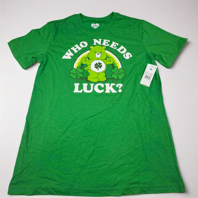 Care Bears “Who Needs Luck?” Graphic Tee, Size M, New