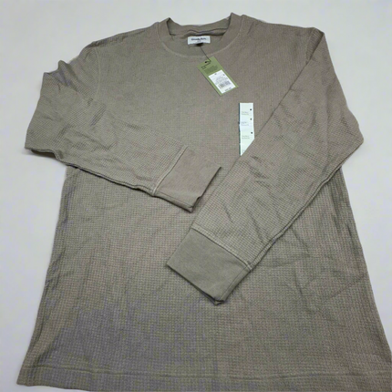 Goodfellow & Co Waffle Knit Long Sleeve Shirt Warm Gray - Size M - New