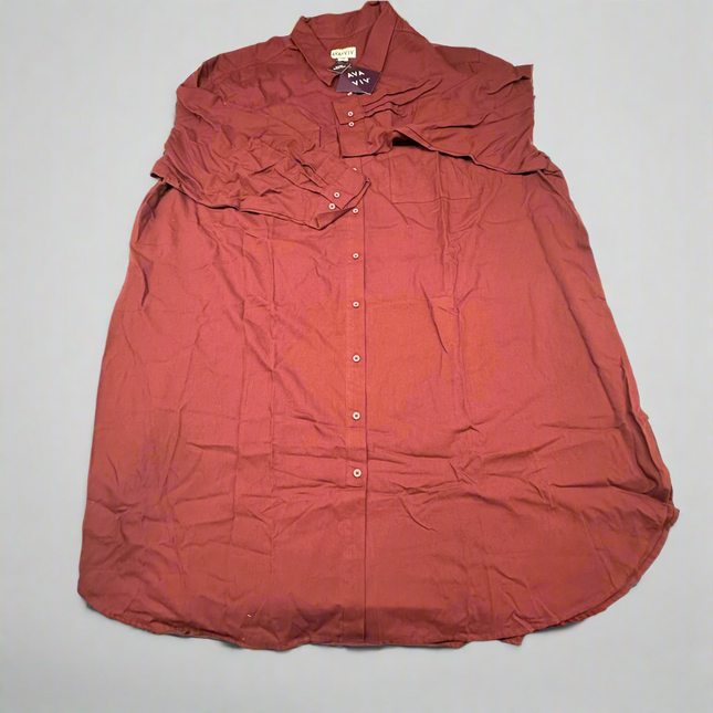 Ava & Viv Women’s Burgundy Button-Front Shirt - New, Size 3X