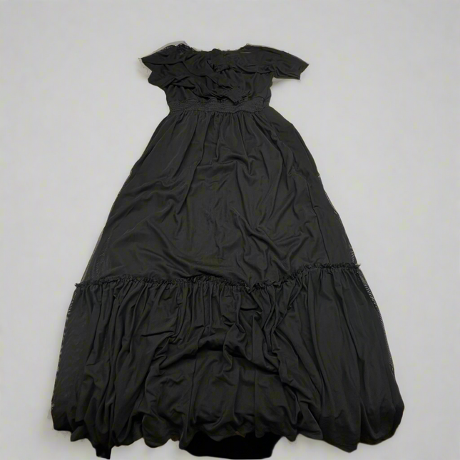 Knox Rose Black Tiered Maxi Dress with Elastic Waistband - New XS
