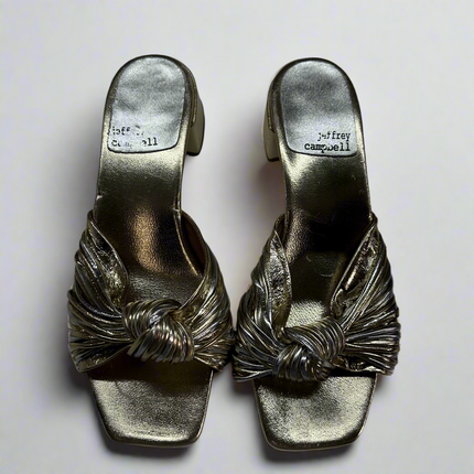 Jeffrey Campbell Women’s Gold Metallic Knot Sandals - Size 8 - New Without Box