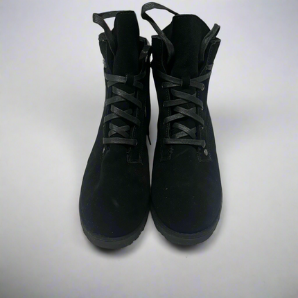 BEARPAW Women’s Black Lace-Up Boots - Size 6, New Without Box