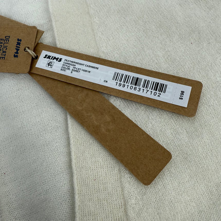 SKIMS Featherweight Cashmere Cardigan Pearl White Size S New