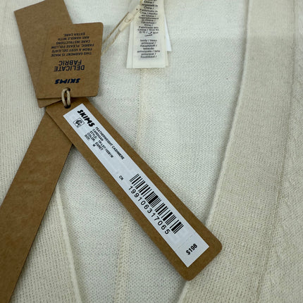 SKIMS Featherweight Cashmere Cardigan Pearl White Size M New