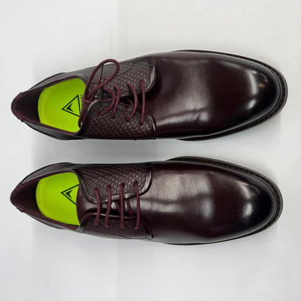 Vance Co. Men's Kendon Tru Comfort Foam Plain Toe Lace-Up Derby Shoes - New - Bordeaux - Size 9.5