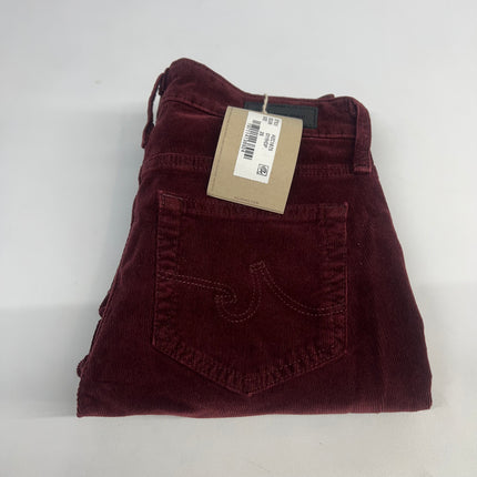 AG Jeans Women's Mari High-Rise Slim Straight Jeans - New - Bordeaux Rouge Vintage Inspired - Size 25