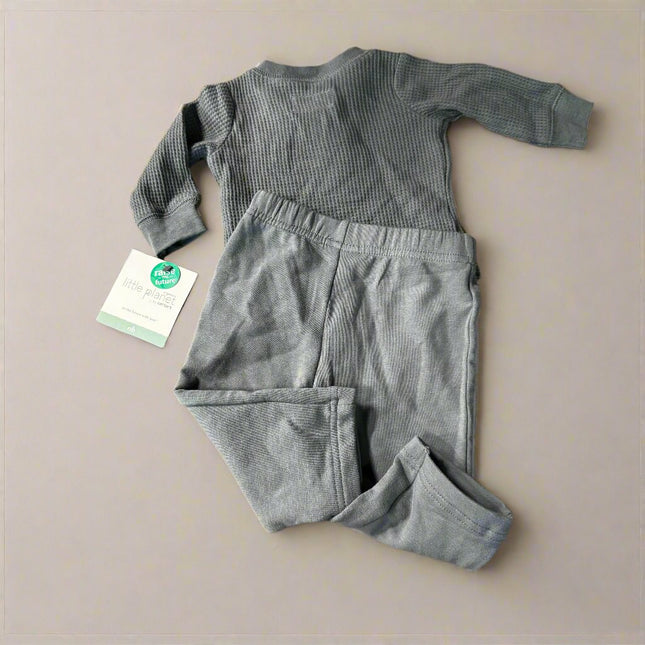 Baby Boys' Waffle-Knit Henley and Pants Set - Little Planet by Carter's, New- 0-3M