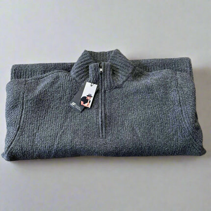 Men's Grey Wool Knit Sweater - Jason Bolden, New - Size L