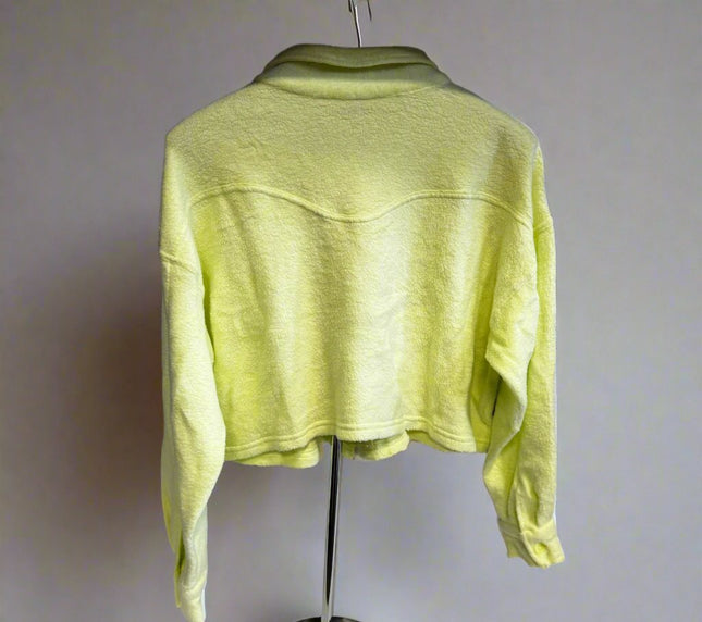 Women's Neon Green Cropped Fleece Sweater - Wild Fable, New, SIze- XXS,XS,S,XL